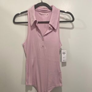Abercrombie polo body suit- ribbed